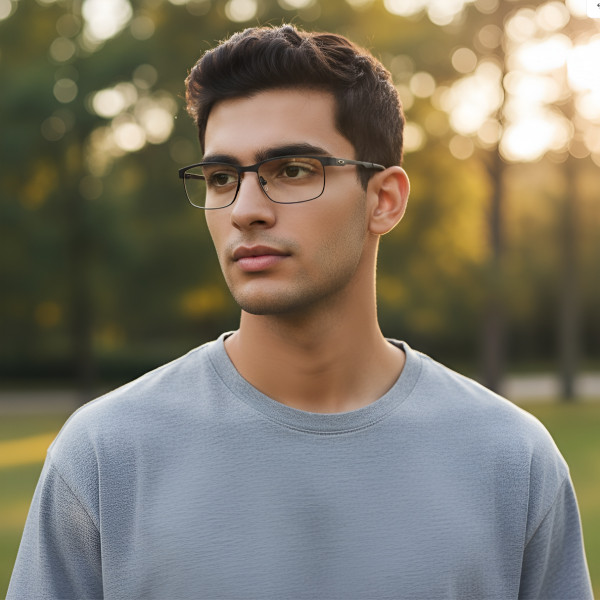 Armação de Óculos Retangular Fio Nylon OX3222 Preto